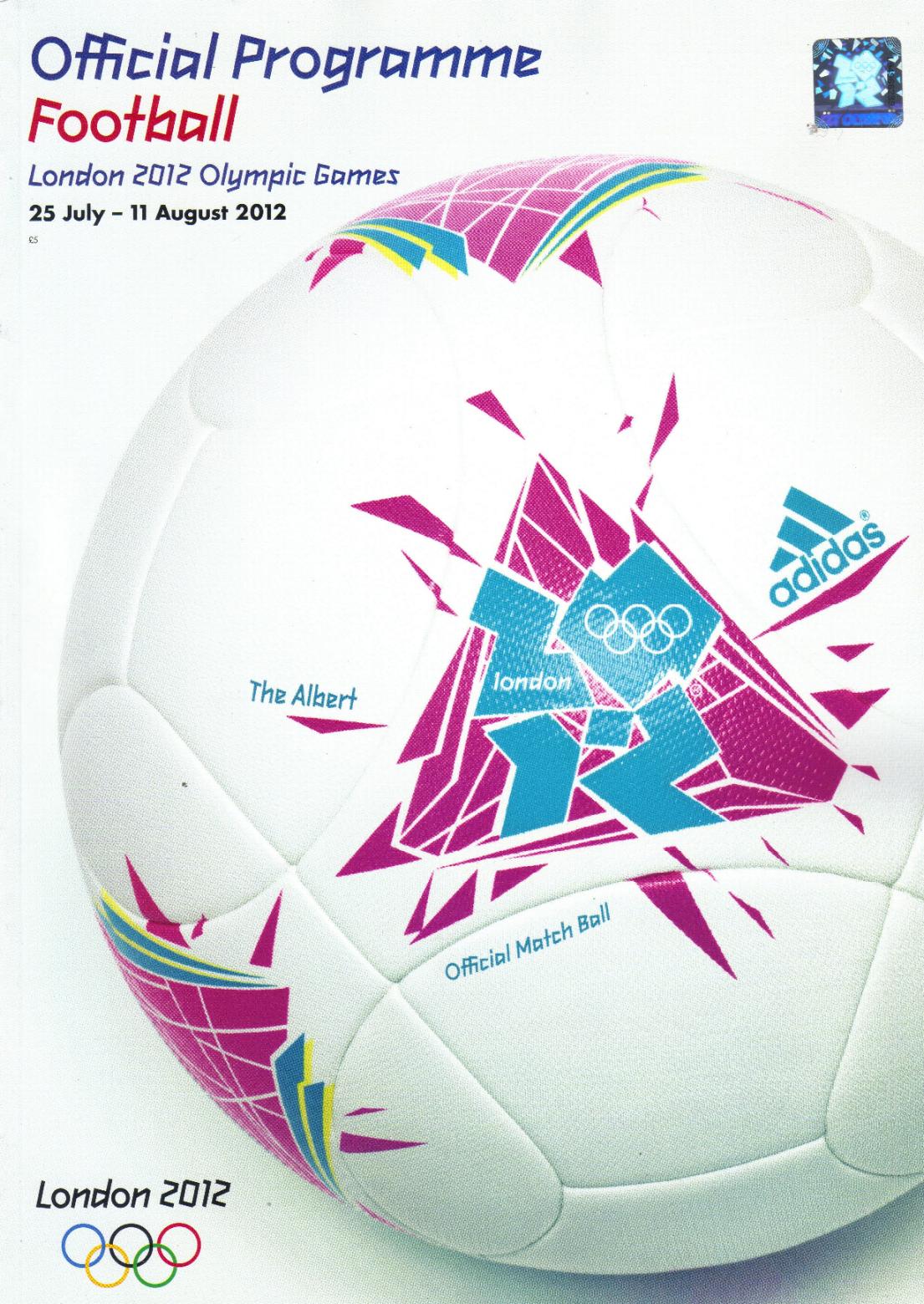 2012 OLYMPICS OFFICIAL FOOTBALL TOURNAMENT PROGRAMME